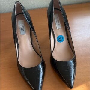 Steve Madden Black Croc-Embossed Heels